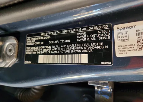 2021 Polestar 2 z USA, uszkodzony, nr VIN LPSED3KA1ML010180